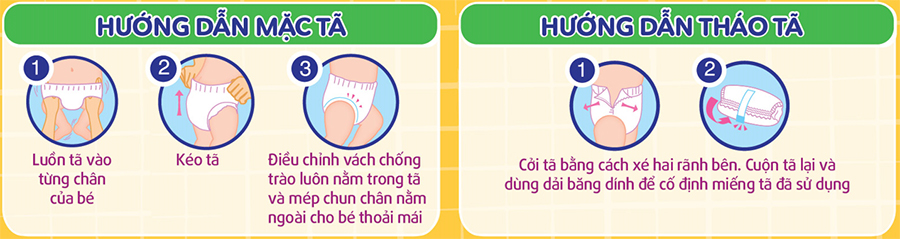Các bước sử dụng tã quần Bobby 
