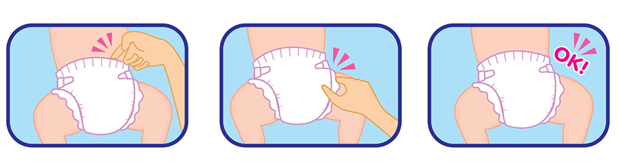 mặc tã dán cho trẻ sơ sinh