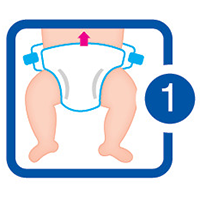 Cách mặc tã - bước 1