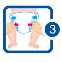 Cách mặc tã - bước 3